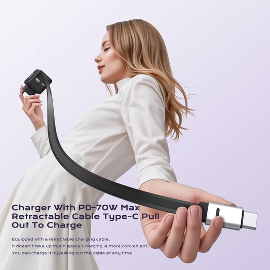 Caricatore GaN 70W 3-in-1 Type-C MITIKO