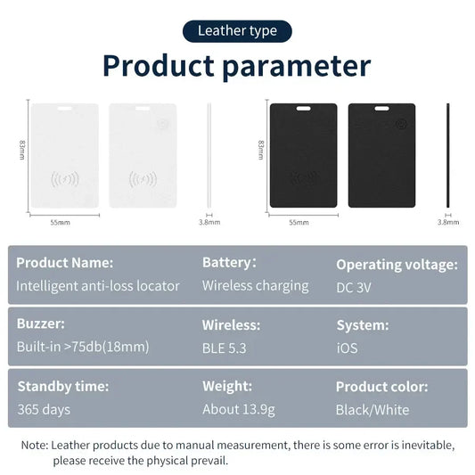 Bag Wallet Bluetooth Smart GPS Tracker Card Works with Find My App Wireless Charging Thin GPS Item Finder Luggage Key Anti-loss