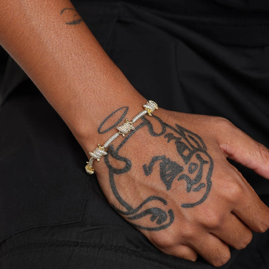 2025 Geometric CZ Bar Barbed Wire Charm Choker Necklace Bracelet 5A Cubic Zirconia Adjust Chain Fashion Girl Women Jewelry Sets