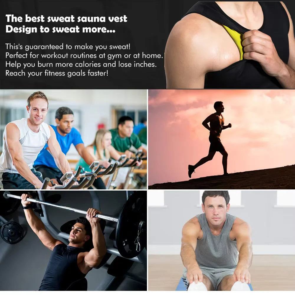 Men Training T-shirts Sauna Effect Sports Vest Exercise Tops Fitness Clothes Slimming Weight Loss Sportswear Workout Activewear Best home products