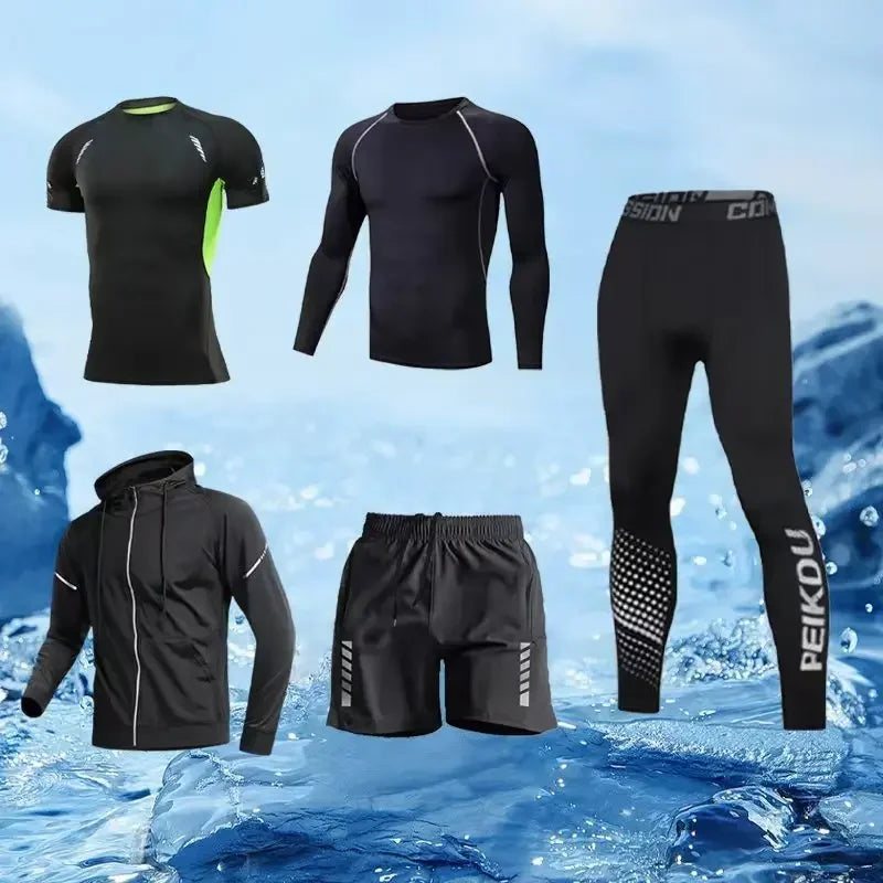 Men's Fitness and Exercise Set 4-5 pieces Fitness Training Clothes Slow Running Speed Drying Clothes Spring Comfortable Clothing Best home products