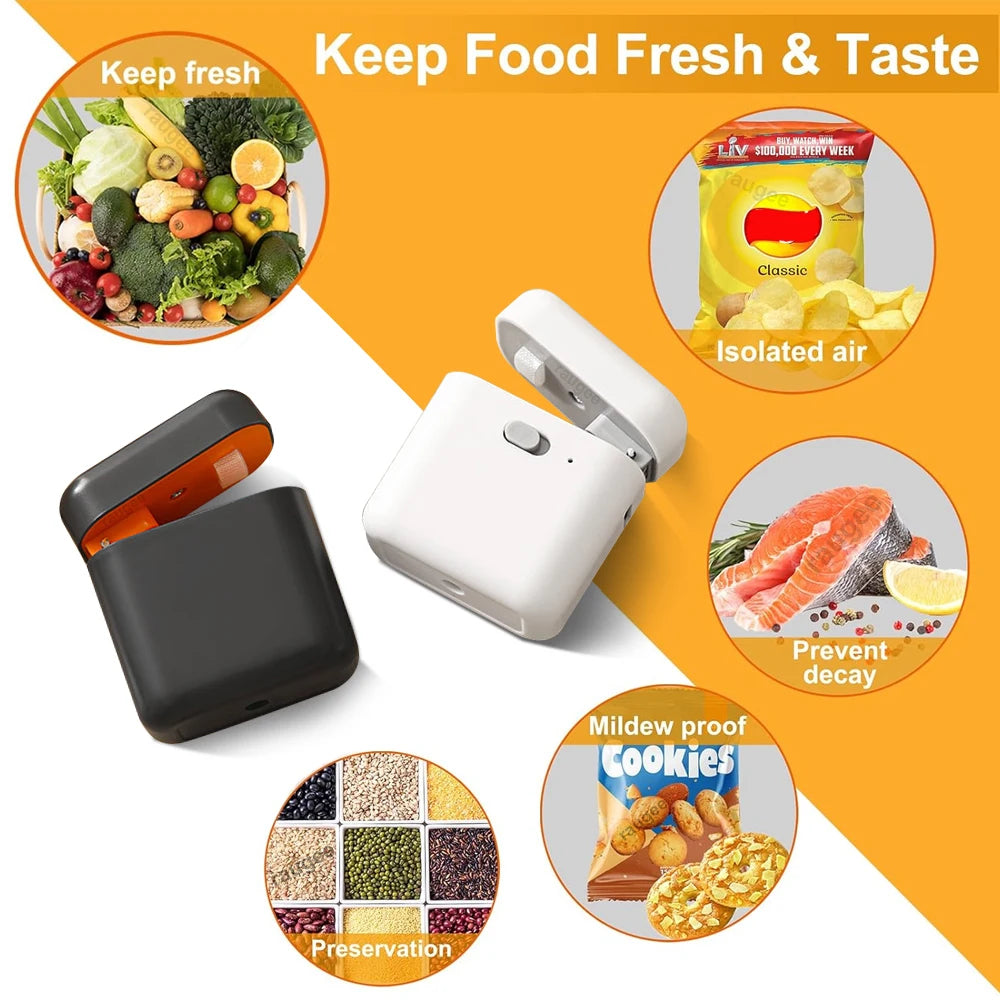 Plastic Bag Sealer Mini Heat Bag Sealing Machine Portable Handheld Food Packaging Bag Sealer USB Rechargeable Bag Thermal Sealer MITIKO