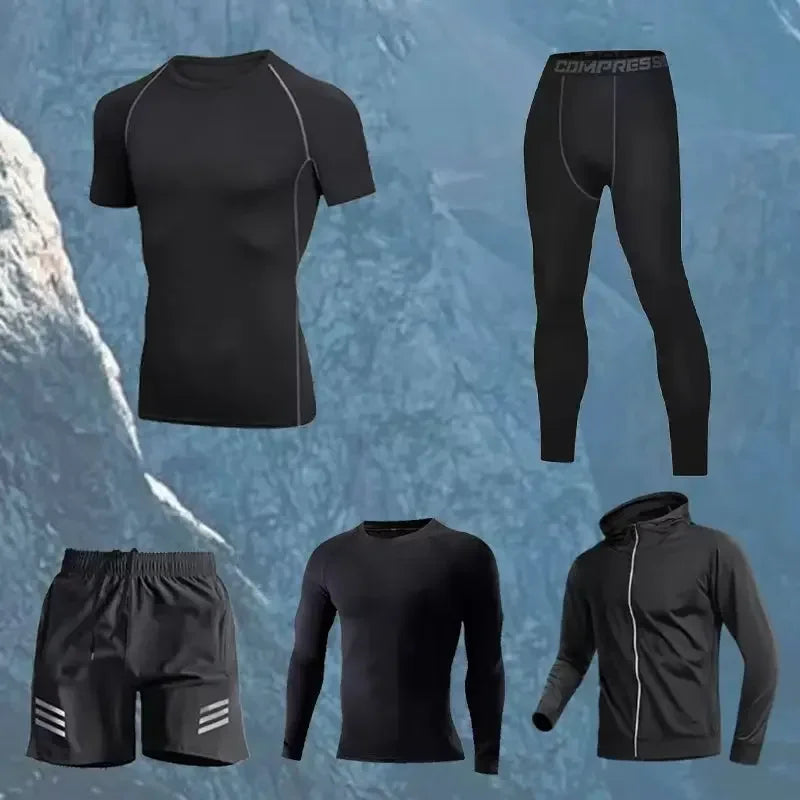Men's Fitness and Exercise Set 4-5 pieces Fitness Training Clothes Slow Running Speed Drying Clothes Spring Comfortable Clothing Best home products