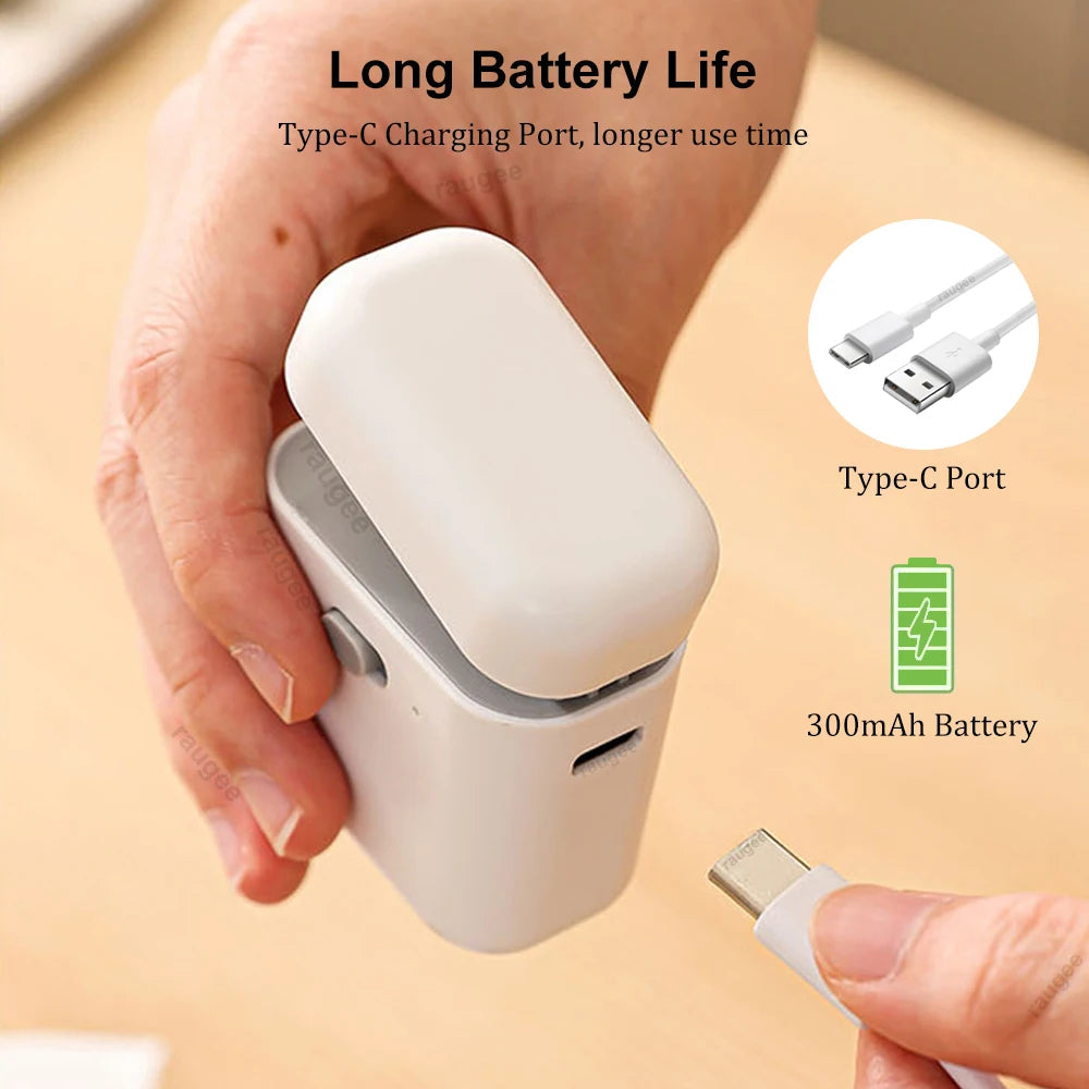 Plastic Bag Sealer Mini Heat Bag Sealing Machine Portable Handheld Food Packaging Bag Sealer USB Rechargeable Bag Thermal Sealer MITIKO