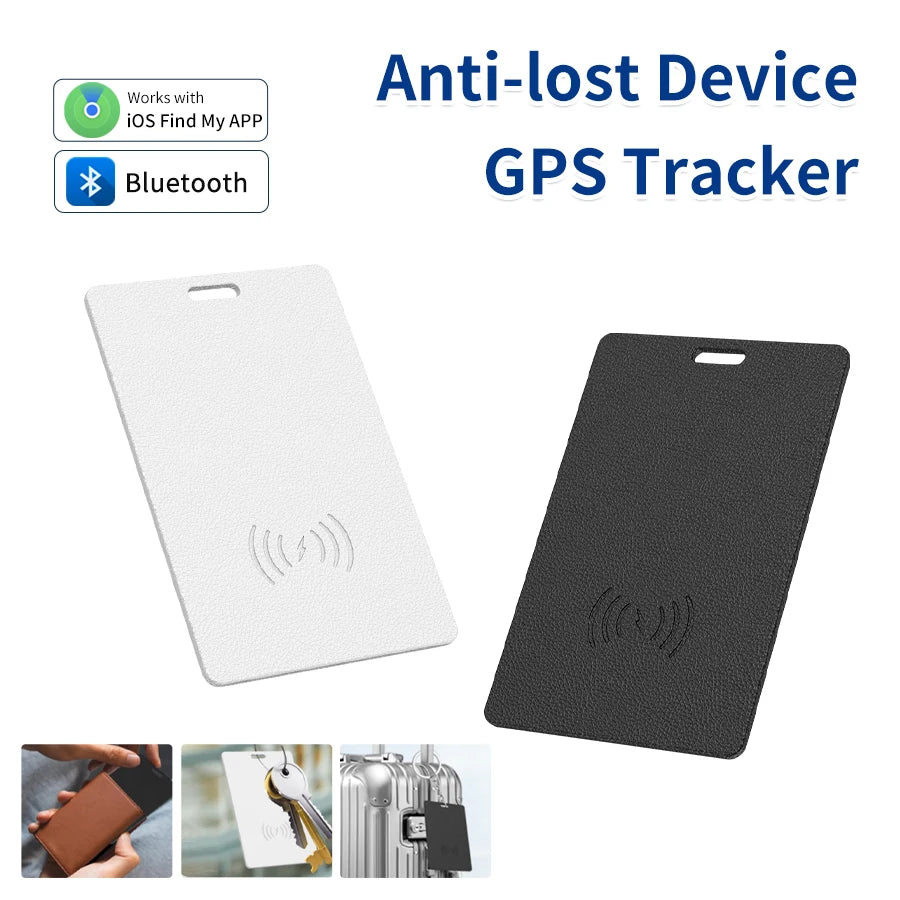Bag Wallet Bluetooth Smart GPS Tracker Card Works with Find My App Wireless Charging Thin GPS Item Finder Luggage Key Anti-loss