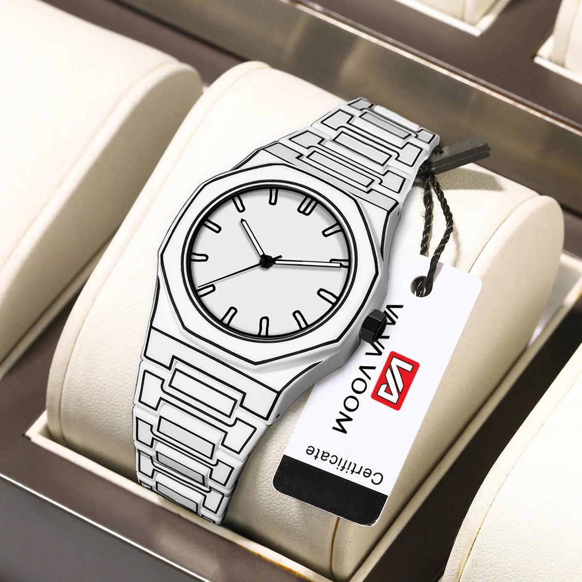 2025 New Creative Men Silicone Watch VA VA VOOM Brand Quartz Movement Creative Lines Leisure Outdoor Sports Black Wrist Watches