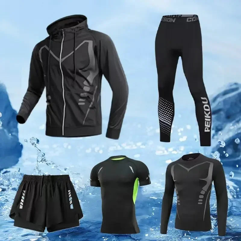 Men's Fitness and Exercise Set 4-5 pieces Fitness Training Clothes Slow Running Speed Drying Clothes Spring Comfortable Clothing Best home products