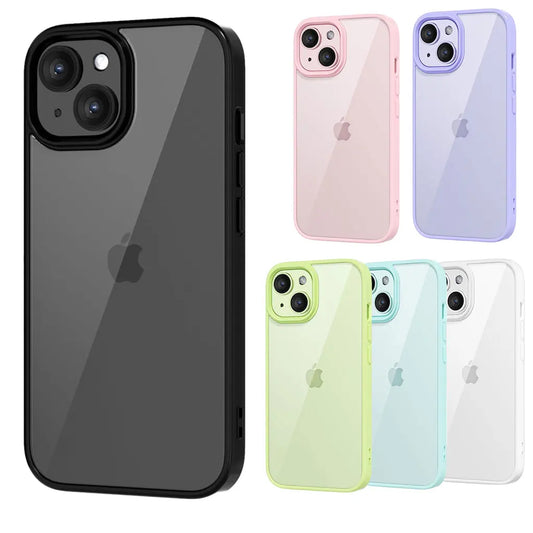 Luxury Soft Transparent Case For iPhone 16 15 14 13 12 11 Pro Max Mini XS SE 7 8 Plus 12 Mini Candy Shockproof Bumper Cover Case