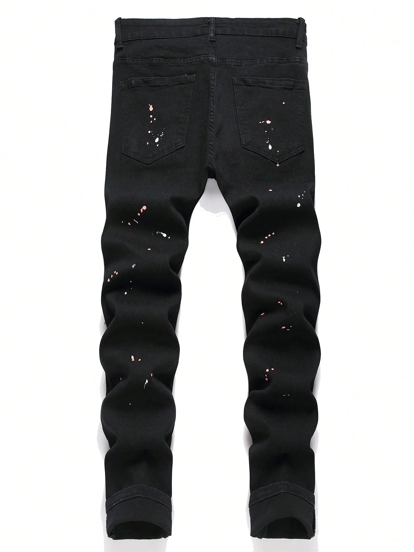 Men y2k Stretchy Skinny Denim Jeans For Men Casual pants Ripped Patchwork Hole Slim Fit Denim Hip Hop Black Straight Trousers MITIKO