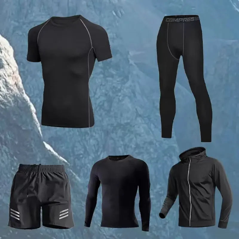 Men's Fitness and Exercise Set 4-5 pieces Fitness Training Clothes Slow Running Speed Drying Clothes Spring Comfortable Clothing Best home products